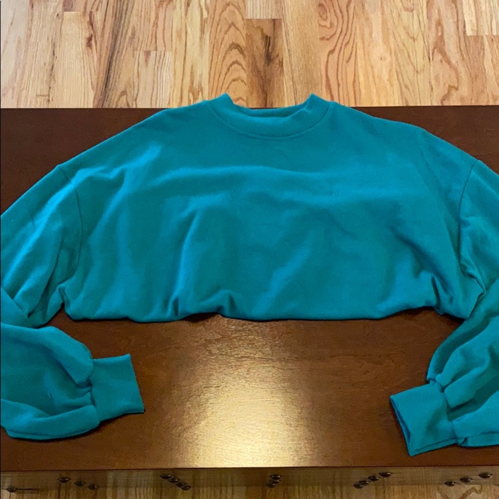 Neon turquoise hoodie pull over